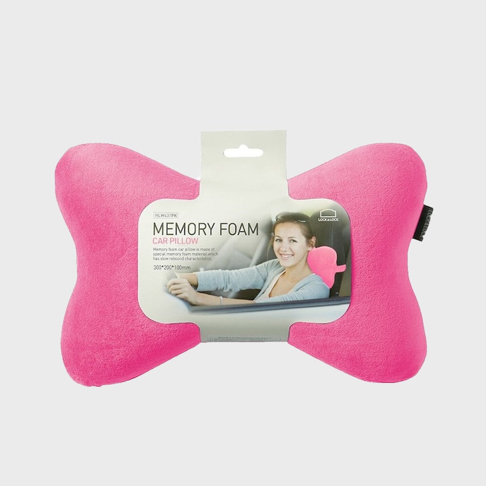 Gối Đi Xe Memory Foam 50D - Hình Khúc Xương - 30x20x10cm - Màu Hồng - HLW431PK